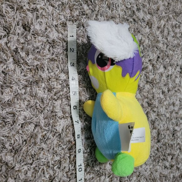BMI Merchandise Rabbit Paint Splatter Yellow Purple Plush Stuffed Animal Toy - Picture 3 of 4